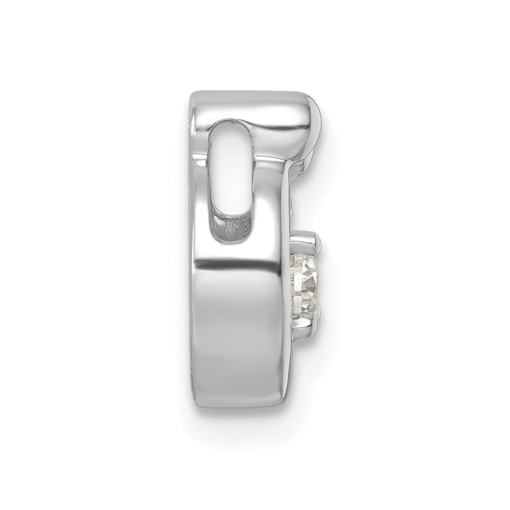 14K Weißgold 1 Synthetisch Geburtsstein und Diamant. Mutter/child Kette Anhänger
