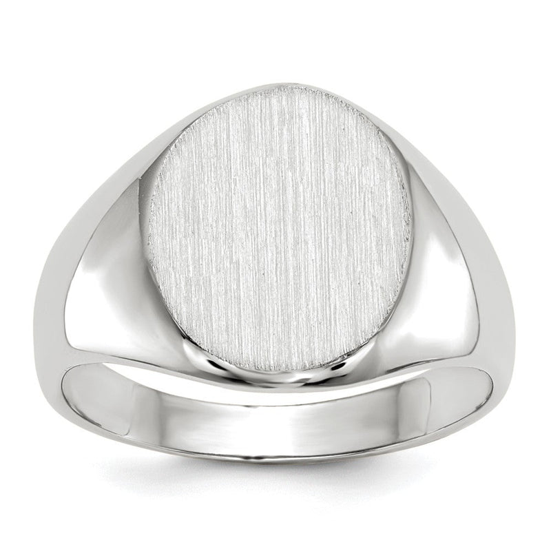 18K Weißgold 10.0x11.5mm Geschlossen Rückseite Siegel Ring