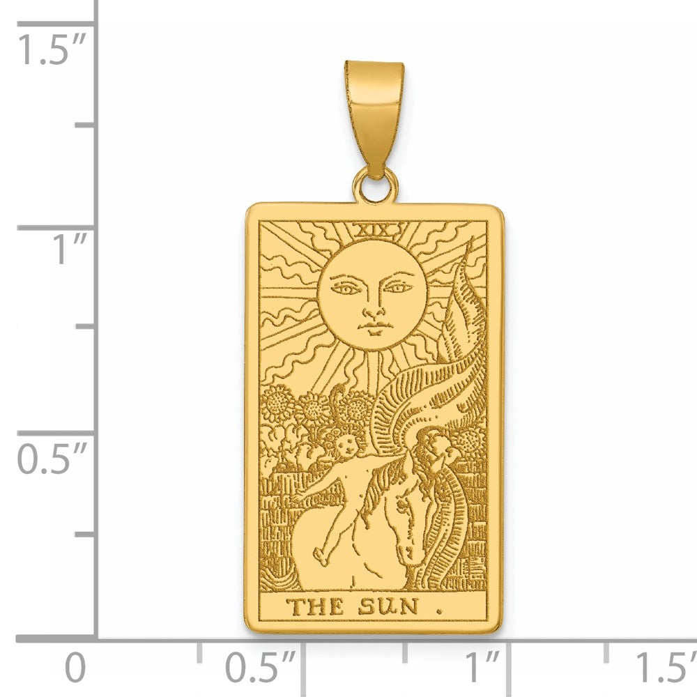14K Gelbgold The Sonne Tarot Card Anhänger
