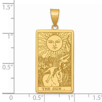 14K Gelbgold The Sonne Tarot Card Anhänger