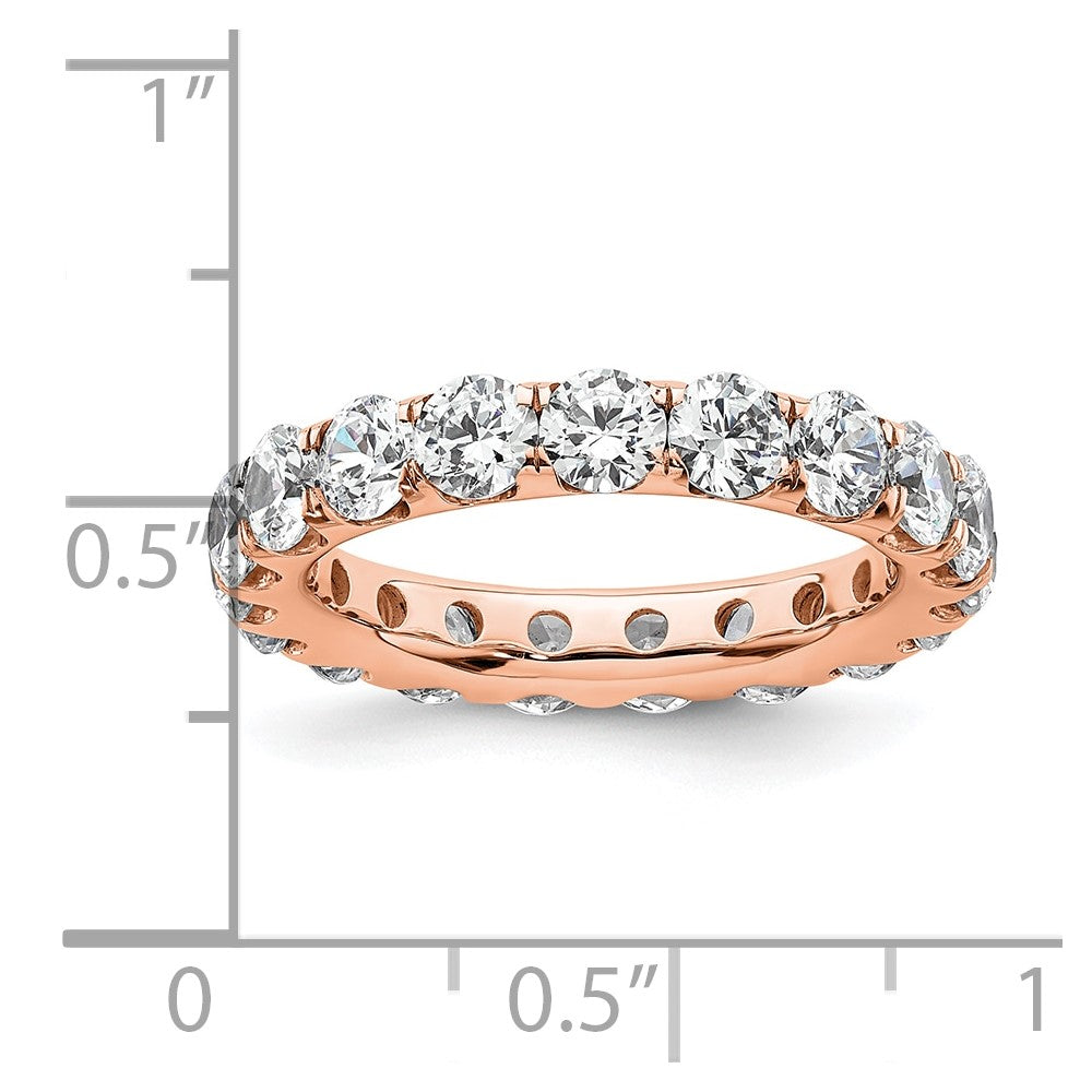 14K Roségold Poliert Größe 6 U-shared Krappen 3 Karat Diamant Komplett Memoire Ehering Ring