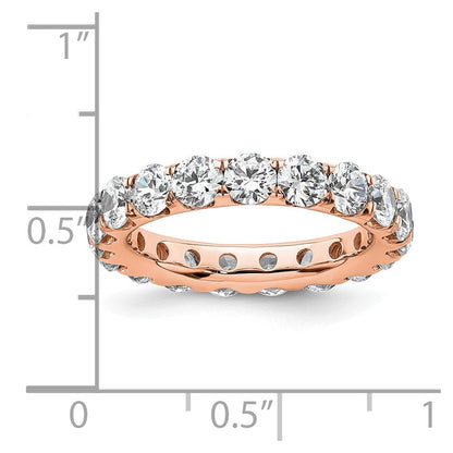 14K Roségold Poliert Größe 6 U-shared Krappen 3 Karat Diamant Komplett Memoire Ehering Ring
