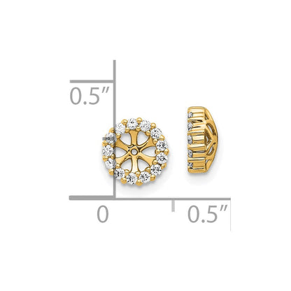 14K Gelbgold Ohrring-Jackets mit Diamant-Kreis, 0,25 ct