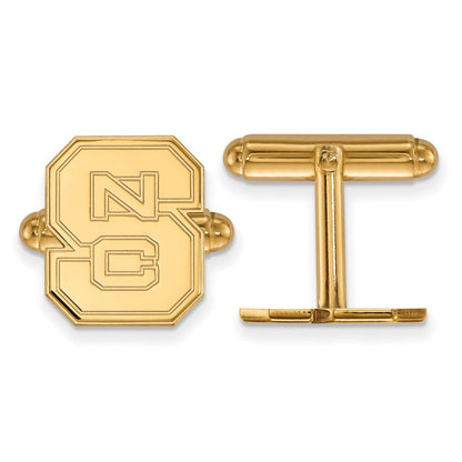 14K Gelbgold Gold Logoart North Carolina State University N-c-s Manschette Knöpfe