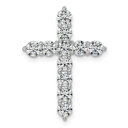 14K Weißgold Zertifizierter Laborgezüchteter Diamant 2ct. VS DEF Kreuzanhänger