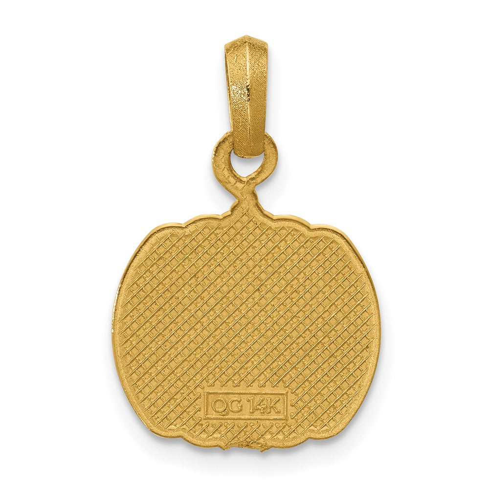 14K Gelbgold Emaillierter Kürbis-Anhänger (Jack-o'-Lantern)