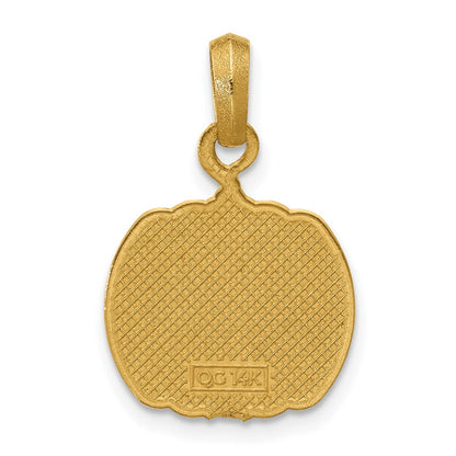 14K Gelbgold Emaillierter Kürbis-Anhänger (Jack-o'-Lantern)