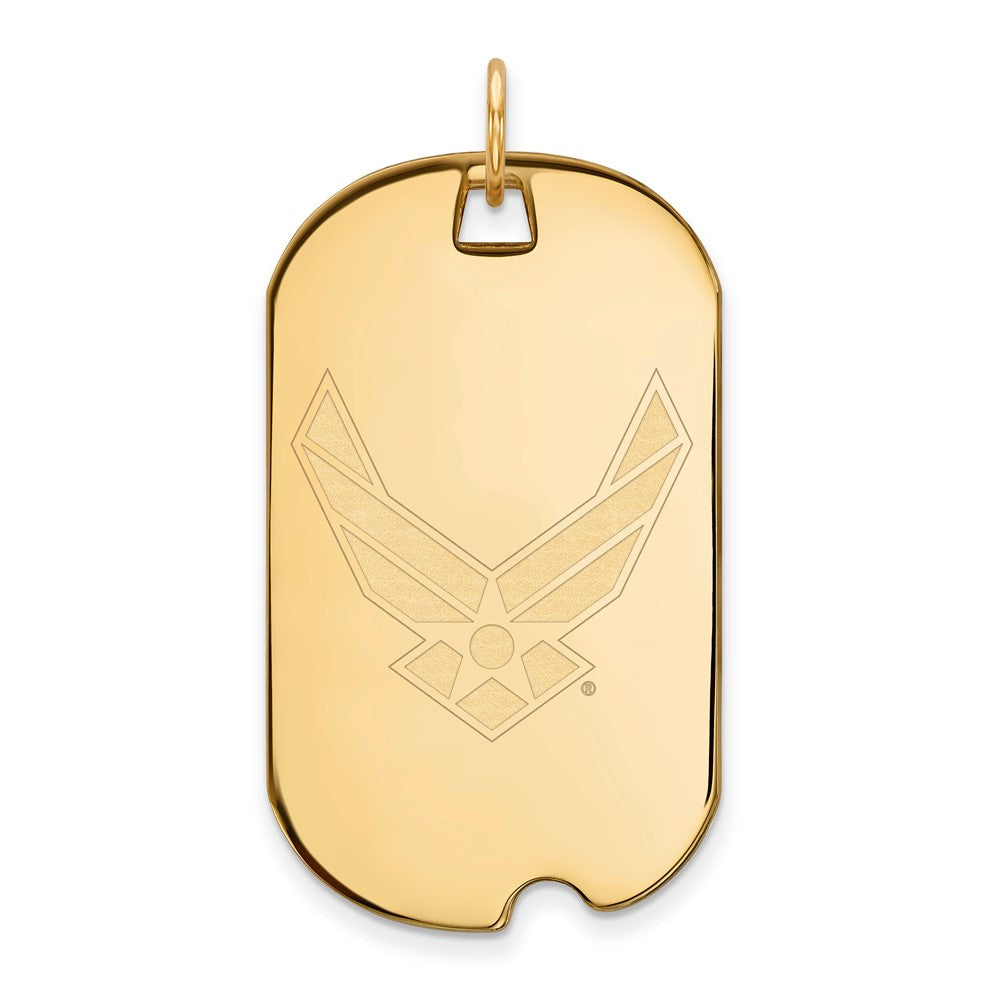 14K Gelbgold Gold Logoart U.s. Luft Kraft Groß Erkennungsmarke