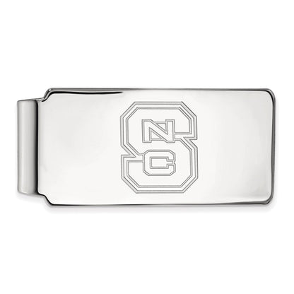 10K Weißgold Logoart North Carolina State University N-c-s Geldklammer