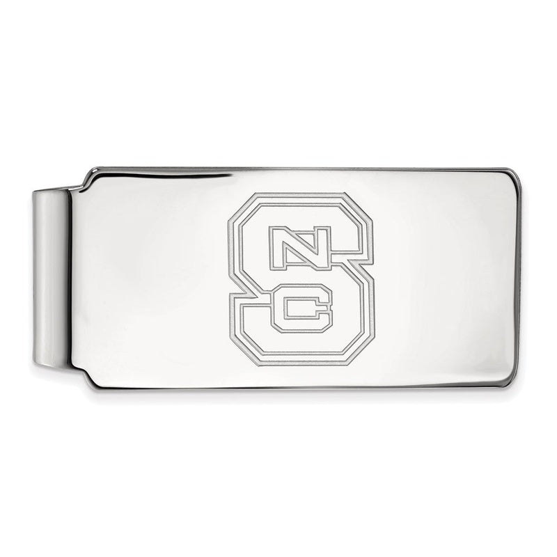 10K Weißgold Logoart North Carolina State University N-c-s Geldklammer