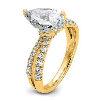 True Origin 14K Gelbgold Verlobungsring mit 2,625 ct. im Birnenschliff, laborgezüchteter Diamant, VS+ F+, komplett gefasst
