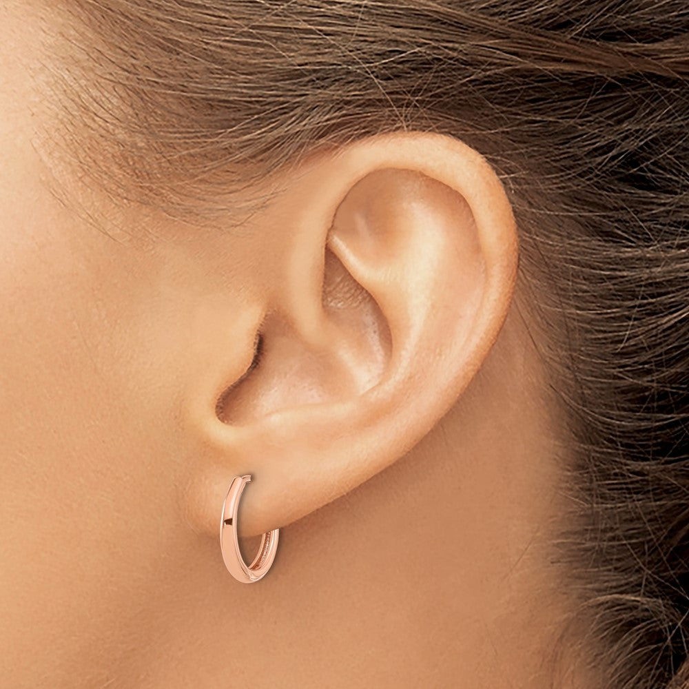 14K Roségold Poliert Klappbar Creolen