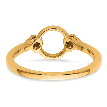 14K Gelbgold Diamant-Modering mit offenem Kreis, poliert