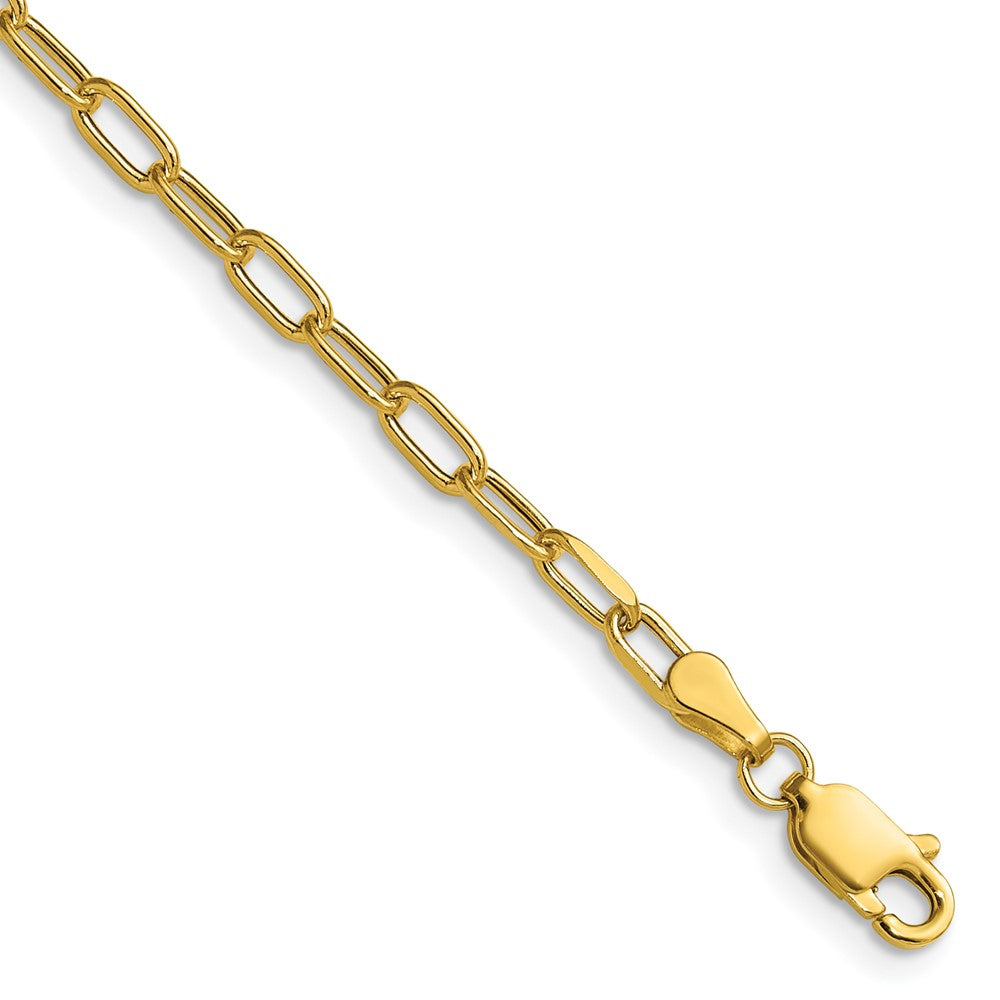 14K Gelbgold 3.0mm Halbmassiv Abgeschrägt Büroklammer Kette Fußkettchen