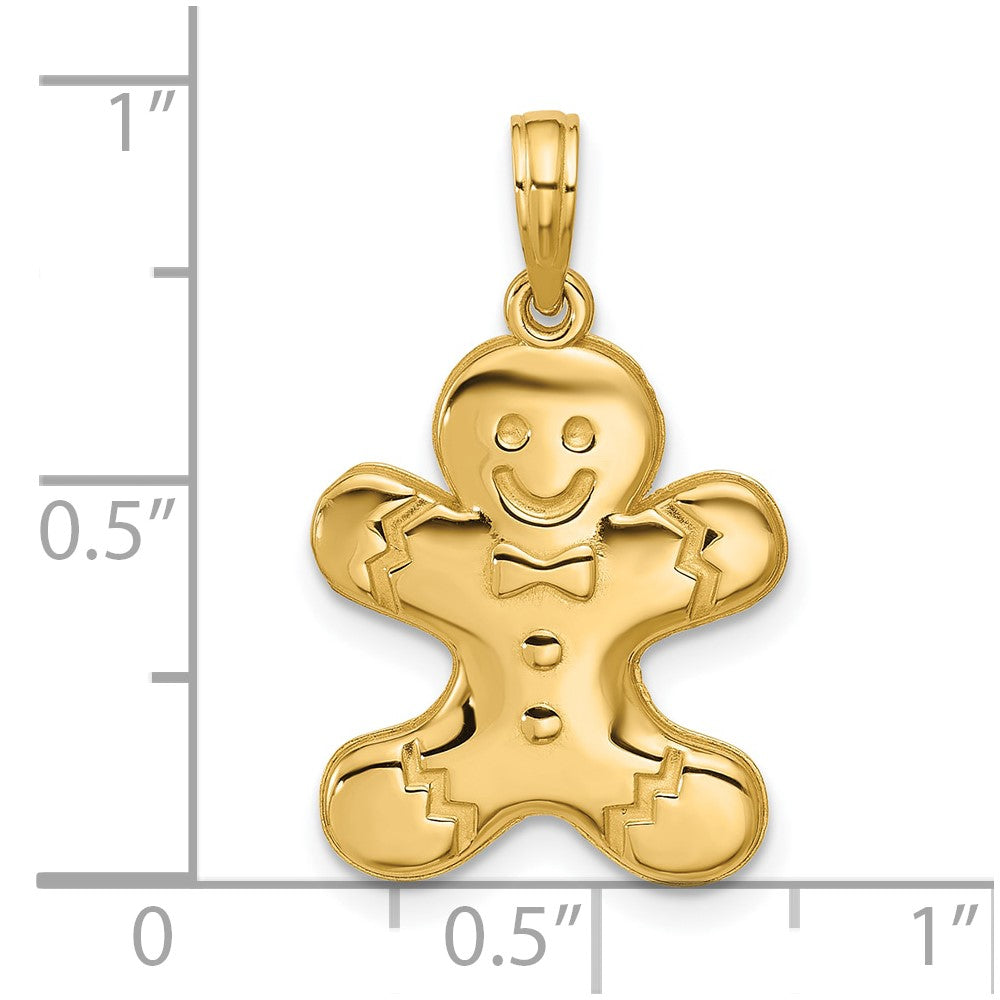 Gingerbread-Man-Anhänger aus 14K Gelbgold, poliert