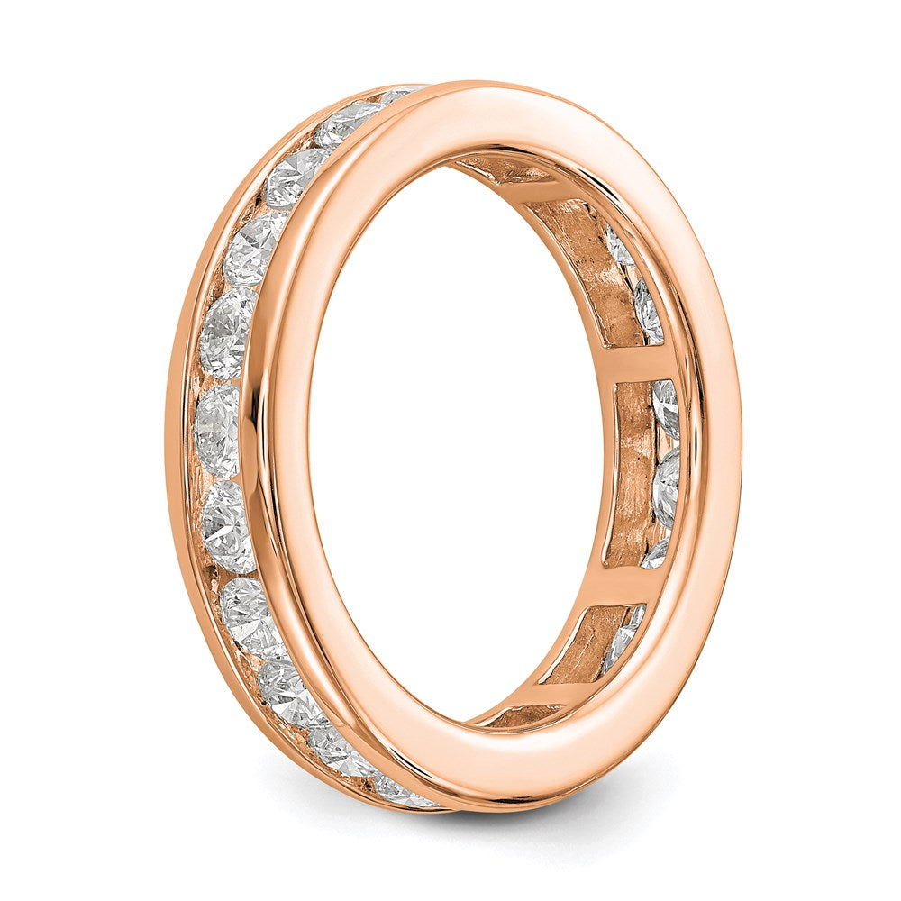 14K Roségold Poliert 2ct Kanalfassung Set Diamant Memoire Ehering Ring