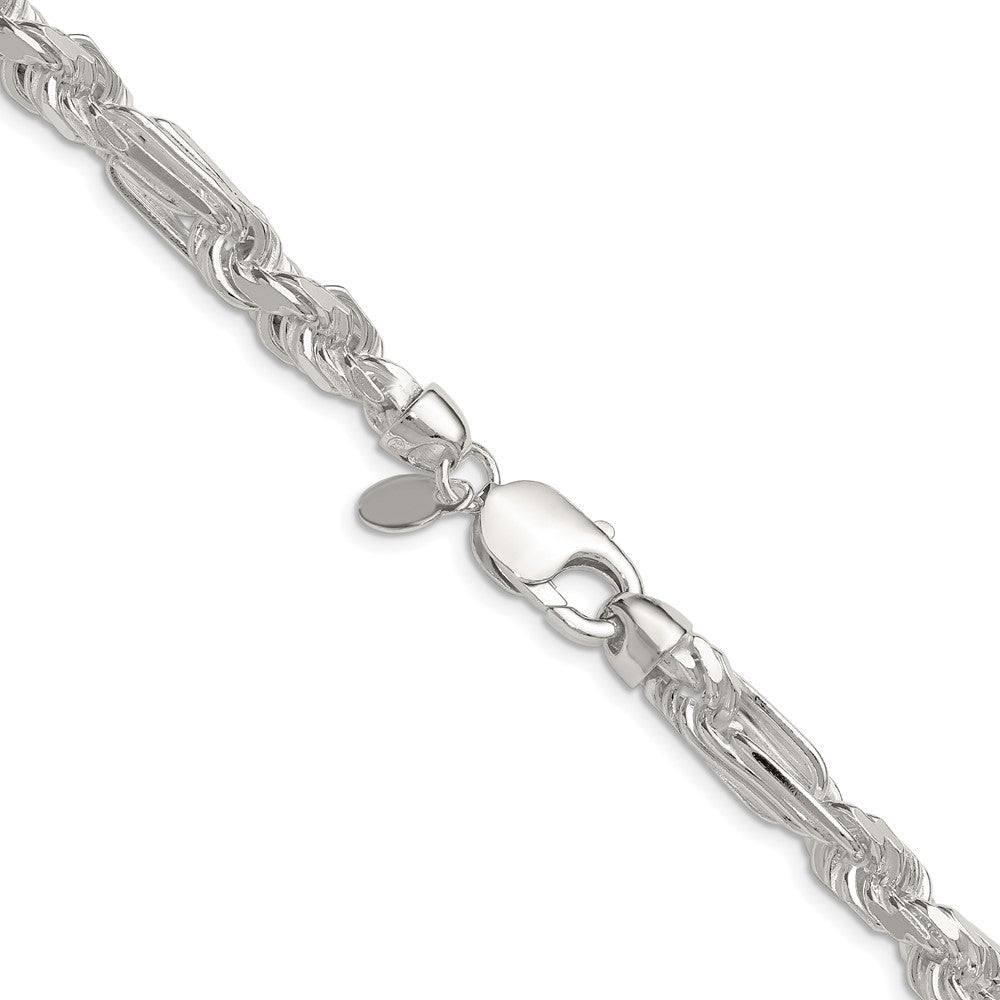 Sterlingsilber 7mm Diamantiert Figarope 26 Zoll Kette