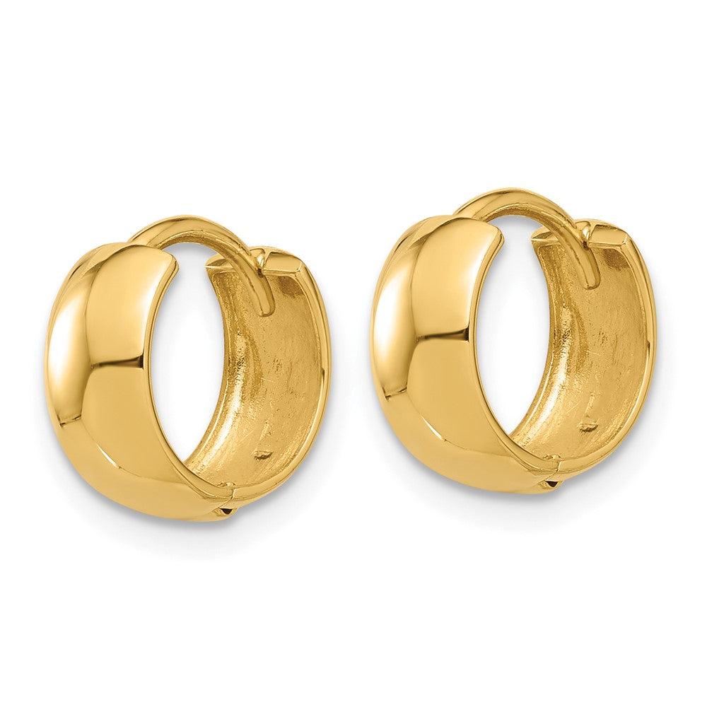 14K Gelbgold Poliert 5mm Klappbar Huggie Creolen