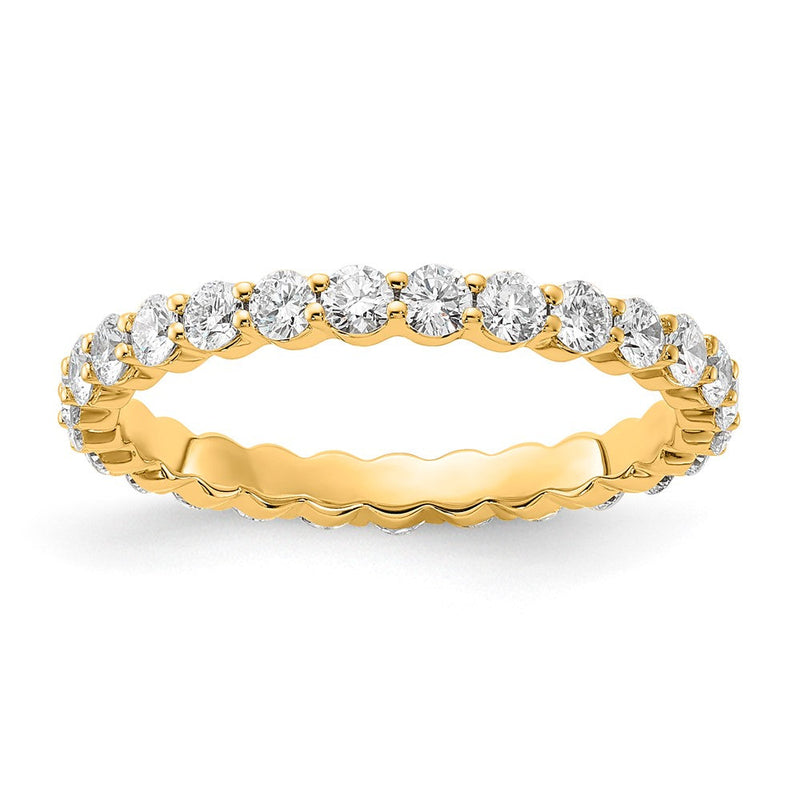 14K Gelbgold 1 Karat Im Labor Gezüchtet Diamant Vs+ F+ Rund Komplett Kanalfassung Set Größe 4.5 Memoire Ehering Ring