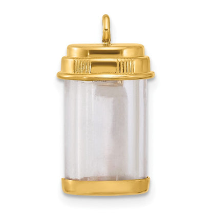 14K Gelbgold Fancy Pillendose-Charm