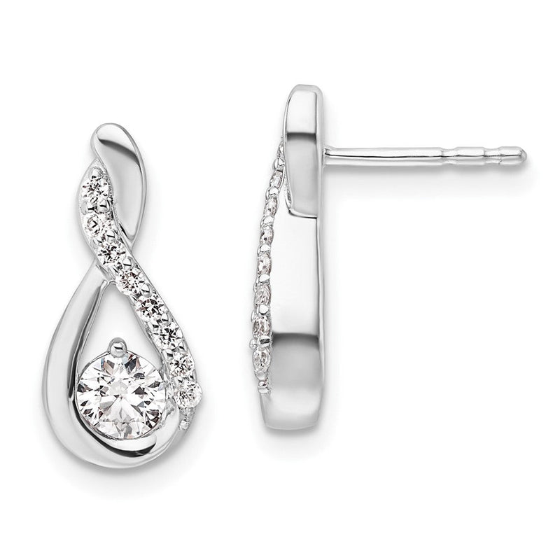 14K Weißgold Ohrhänger Tropfen mit 0,625 ct. Diamanten, poliert