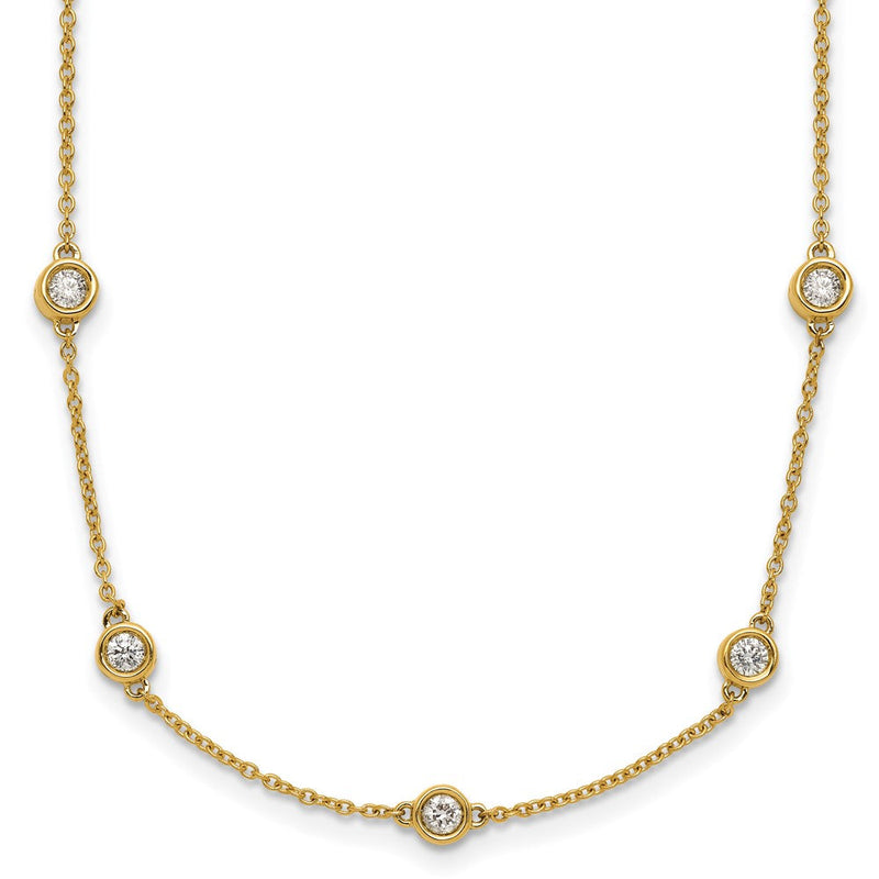 14K Gelbgold Komplett 1.3 Karat Zargenfassung-set Diamant und Ankerkette Kette 20-station 20 Zoll Halskette