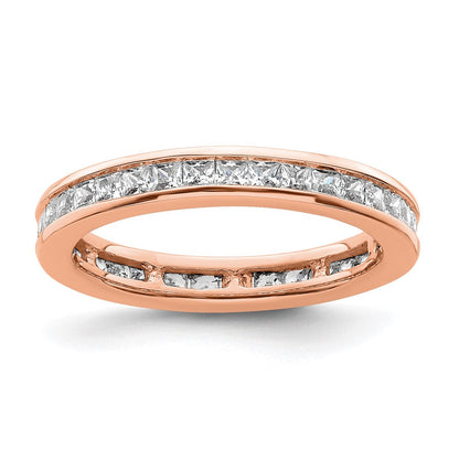 14K Roségold Poliert Größe 5.5 Kanalfassung-set 1 Karat Princess Diamant Komplett Memoire Ehering Ring