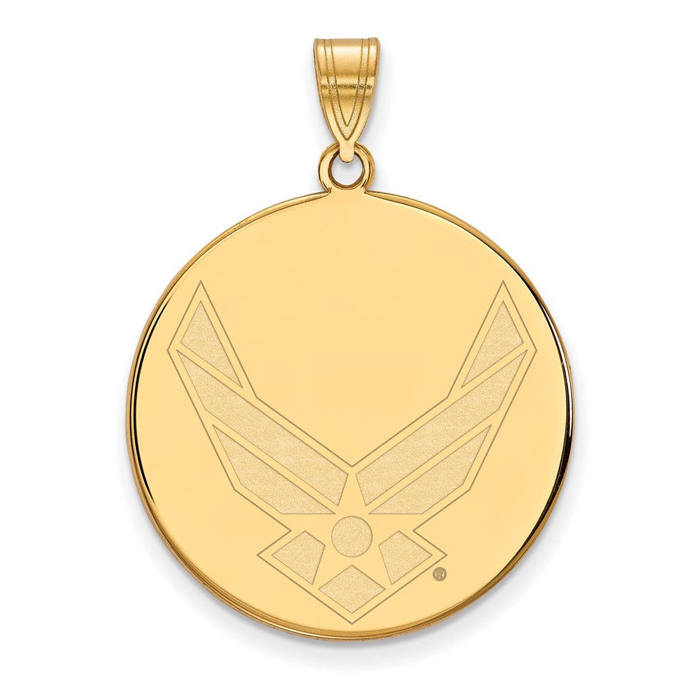 14K Gelbgold Gold Logoart U.s. Luft Kraft Xl Plättchen Anhänger