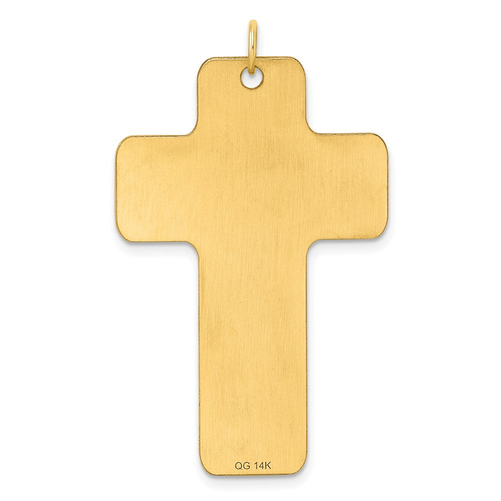 14K Gelbgold Großer Polierter Kreuz-Charm