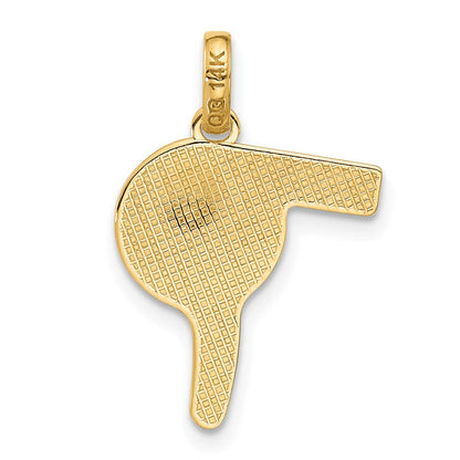 14K Gelbgold Fancy Haartrockner-Charm