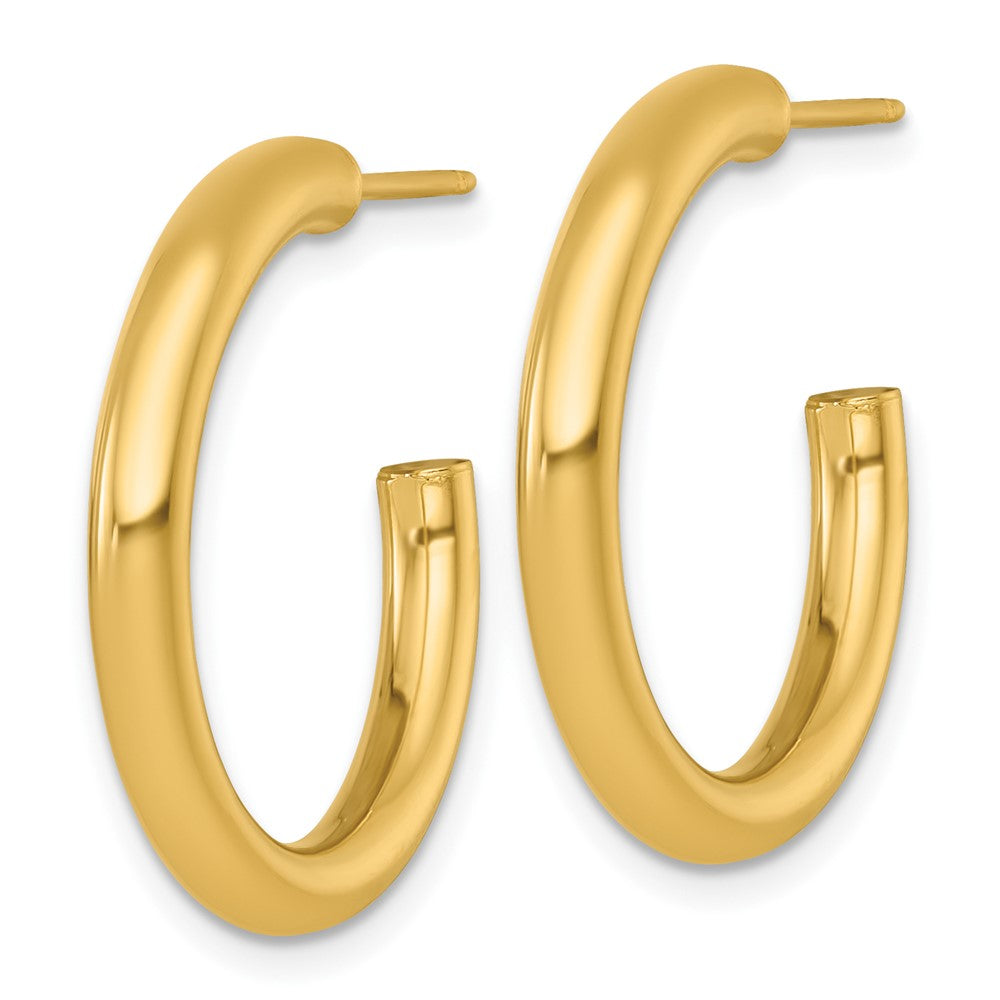 14K Gelbgold Poliert 3.0 X 25mm Röhre C-hoop Ohrstecker