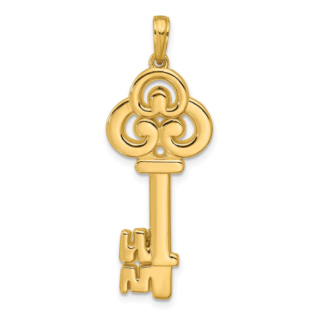 14K Gelbgold Polierter Fantasie-Schlüssel-Anhänger