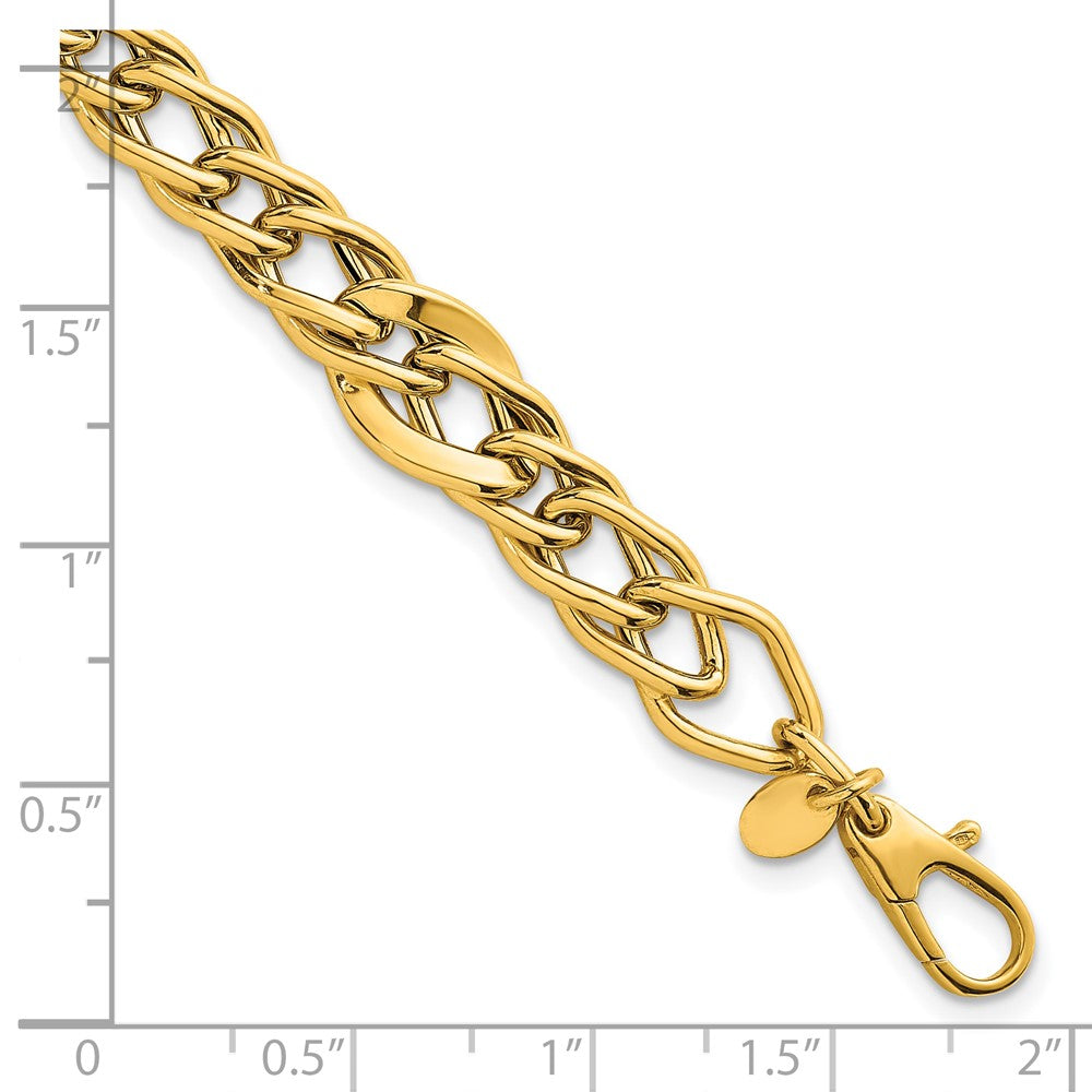 14K Gelbgold Poliert Multi Abgestuft Panzer Glieder Gliederarmband
