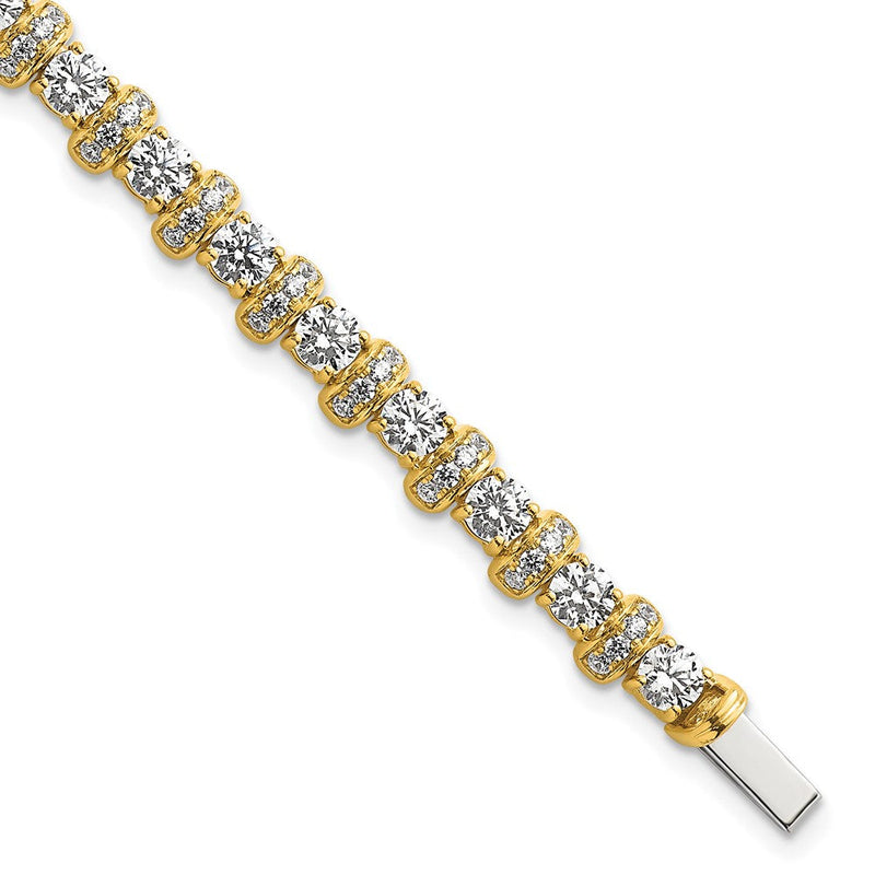 14K Gelbgold 7 3/4 Karat Im Labor Gezüchtet Diamant Vs/si+ G+ Komplett Mode Tennis Armband