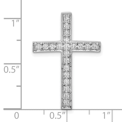 10K Weißgold 3/8ct. Diamant Kreuz Kette Anhänger