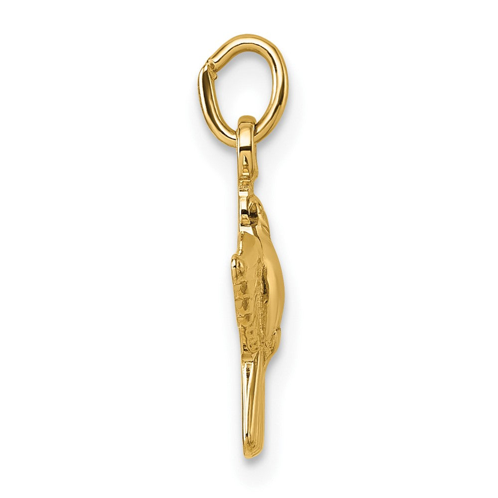 14K Gelbgold Poliert Flying Taube Anhänger