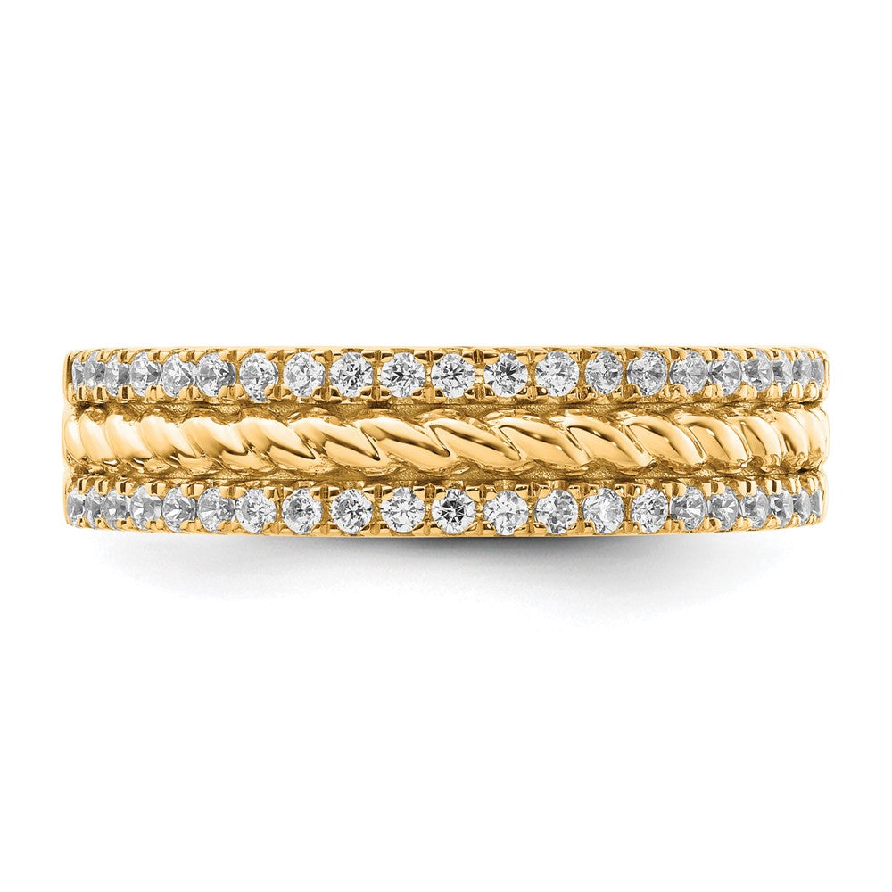 14K Gelbgold Diamant-Fashionring, poliert