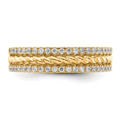 14K Gelbgold Diamant-Fashionring, poliert