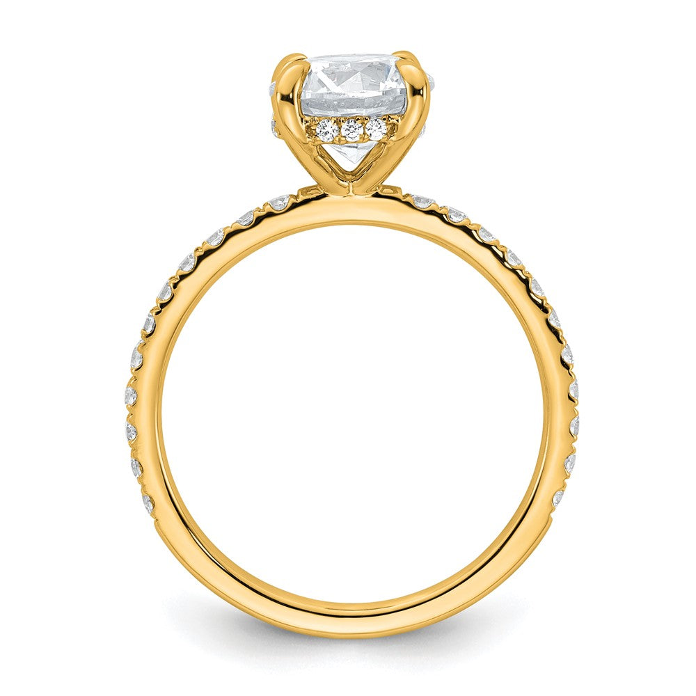 14K Gelbgold Solitär-Verlobungsring "Flair" mit 2 ct. zertifiziertem, im Labor gezüchtetem rundem Diamanten VS/SI+ G+