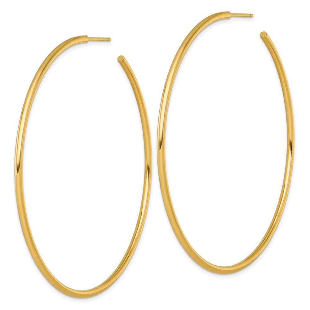 14K Gelbgold Poliert 2.0 X 70mm Röhre C-hoop Ohrstecker
