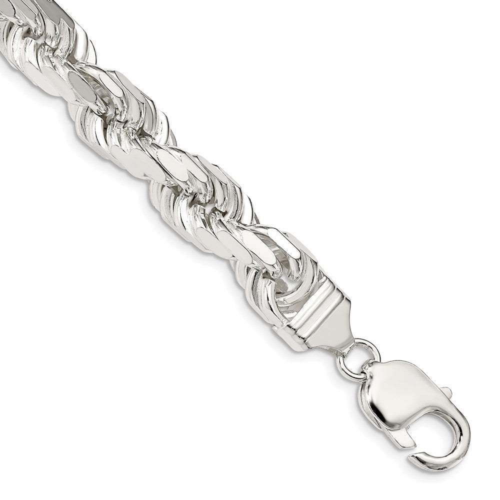 Sterlingsilber 9.0mm Diamantiert Kordel Kette