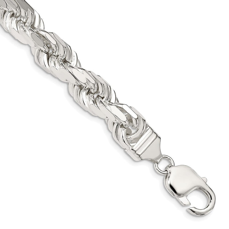 Sterlingsilber 9.0mm Diamantiert Kordel Kette