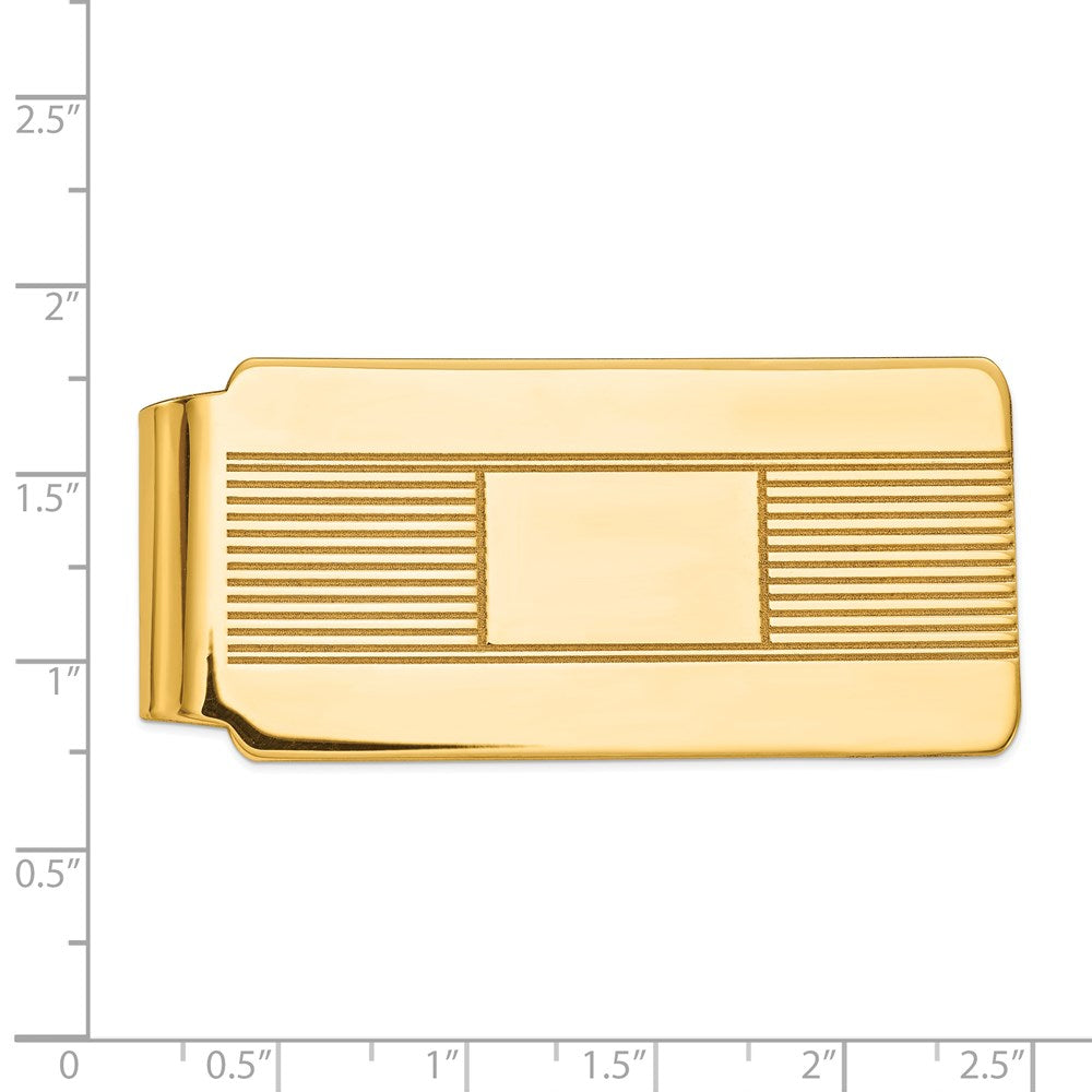 14K Gelbgold Herren Gravierbar Geldklammer