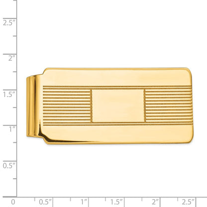 14K Gelbgold Herren Gravierbar Geldklammer