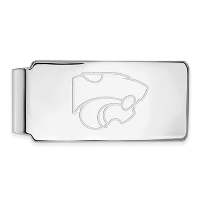 14K Weißgold Logoart Kansas State University Wildkatze Geldklammer
