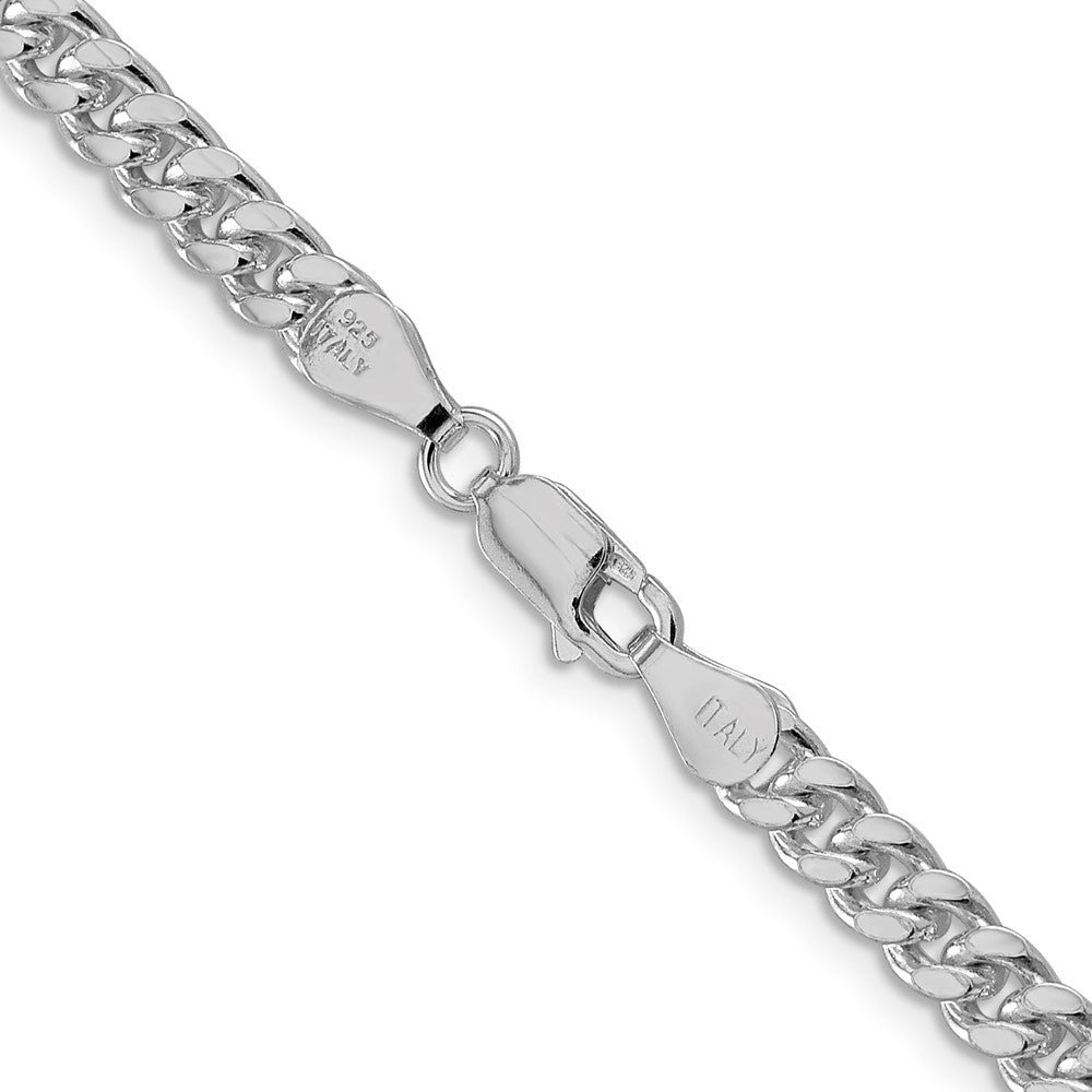 Sterlingsilber Rhodiniert 5mm Gewölbt mit Seite Diamantiert Panzer 26 Zoll Kette