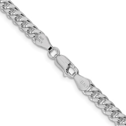 Sterlingsilber Rhodiniert 5mm Gewölbt mit Seite Diamantiert Panzer 26 Zoll Kette