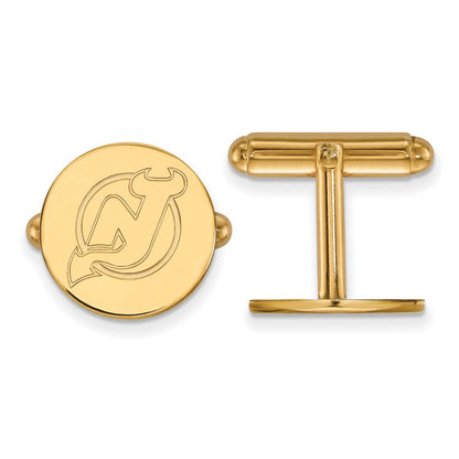 14K Gelbgold Gold Nhl Logoart New Trikot Devils Manschette Knöpfe