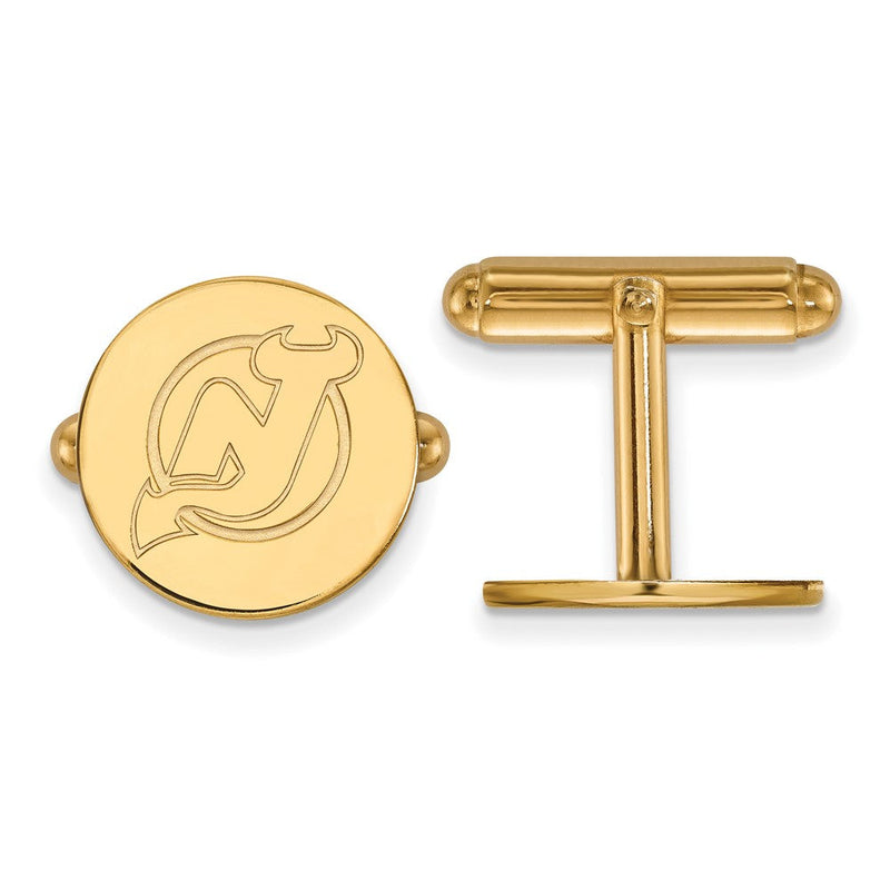 14K Gelbgold Gold Nhl Logoart New Trikot Devils Manschette Knöpfe