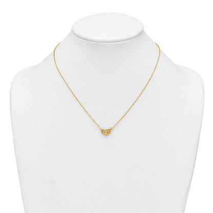 14K Gelbgold Poliert Herz 18 Zoll Halskette